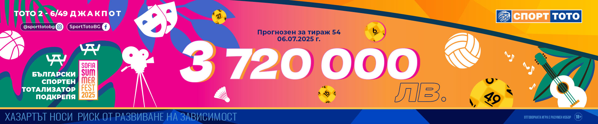 Прогнозен джакпот 6 от 49