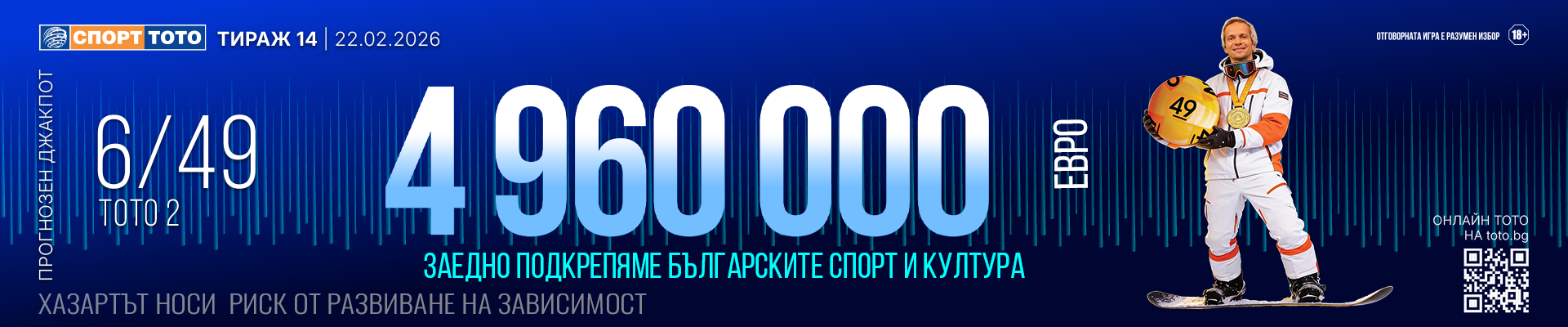 Прогнозен джакпот 6 от 49