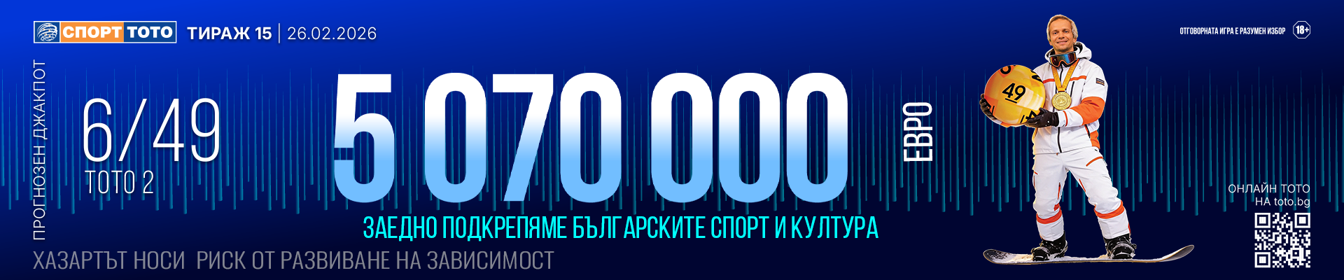 Прогнозен джакпот 6 от 49