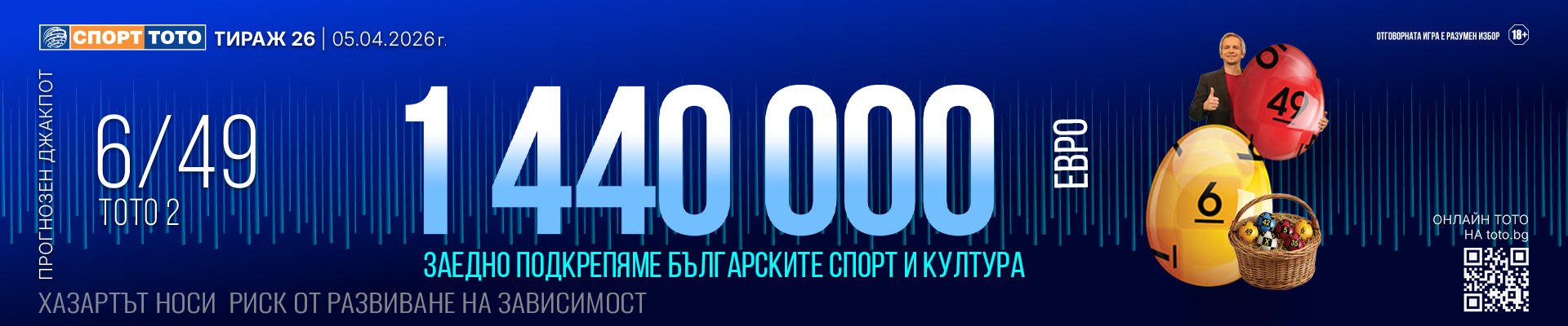 Прогнозен джакпот 6 от 49