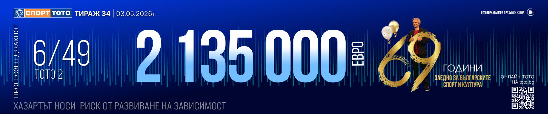 Прогнозен джакпот 6 от 49